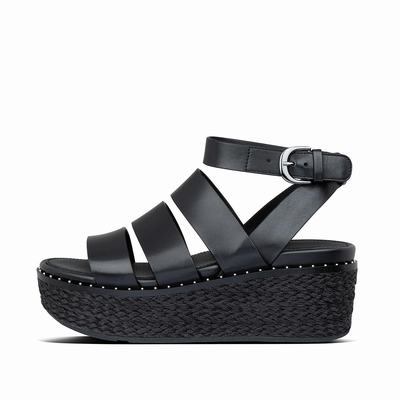 Fitflop Eloise Espadrille - Keilsandaletten Damen - Schwarz (YDA405978)